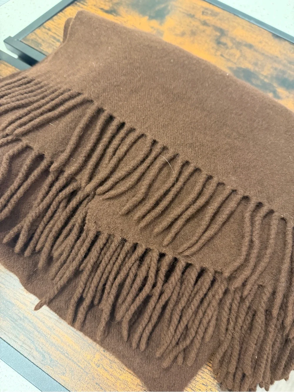 Acne Studios Brown Virgin Wool Fringe Throw